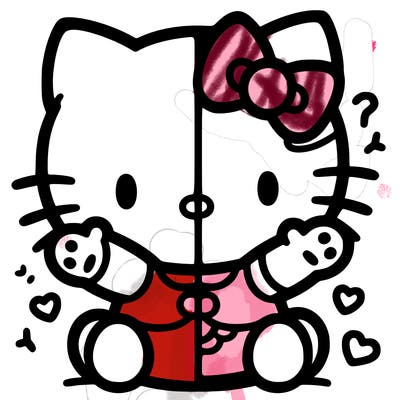 cute hello kitty split