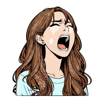 screaming realistic, girl