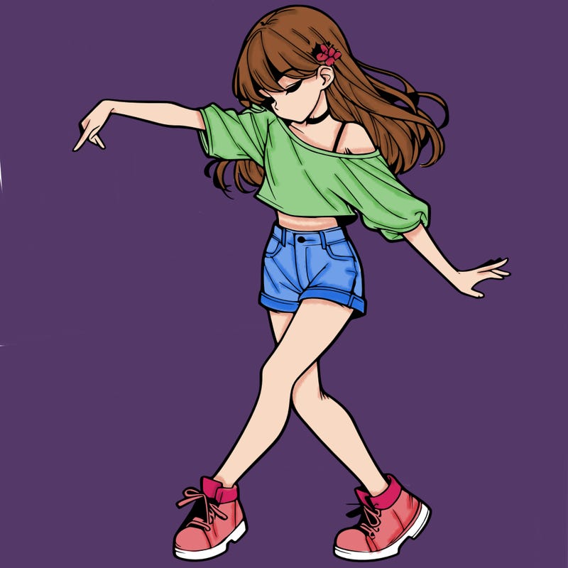 realistic girl danceing