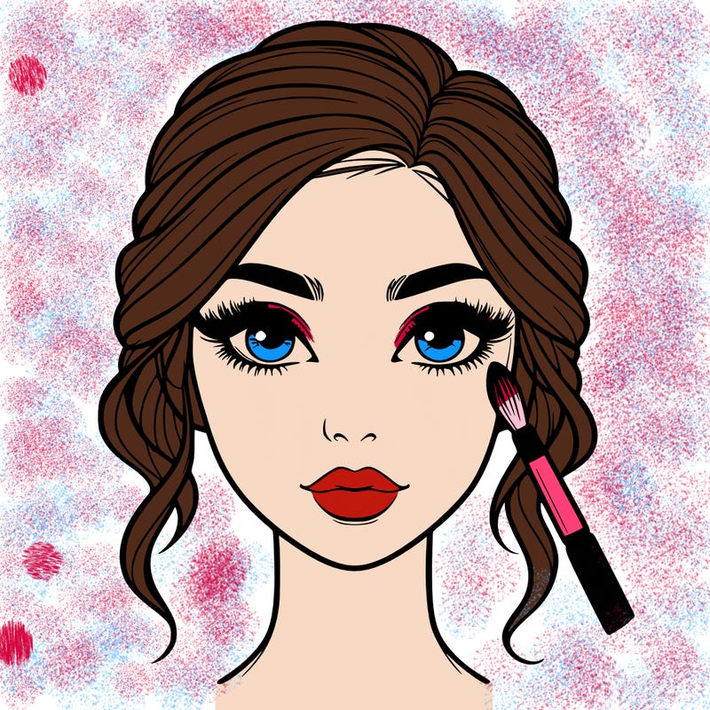 realistic person with makeup