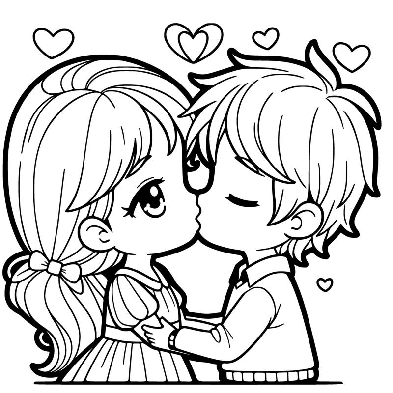 girl and boy kissing