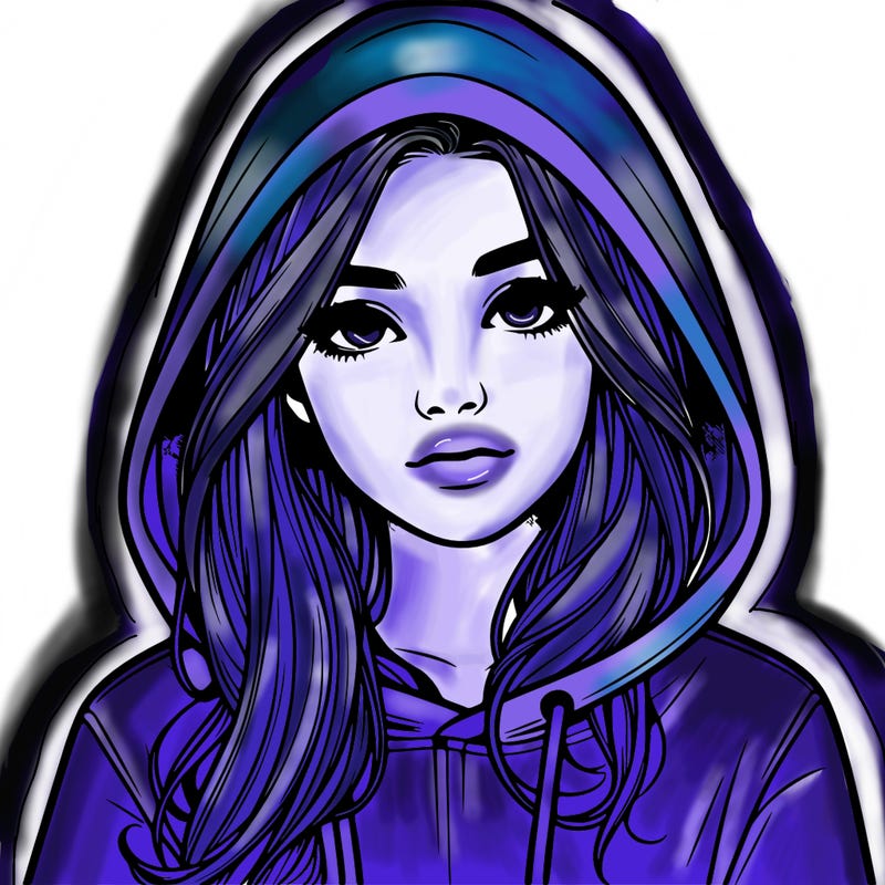 realistic girl with a hoodie