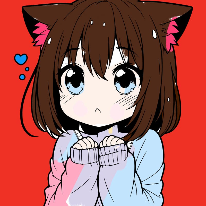 shy anime catgirl