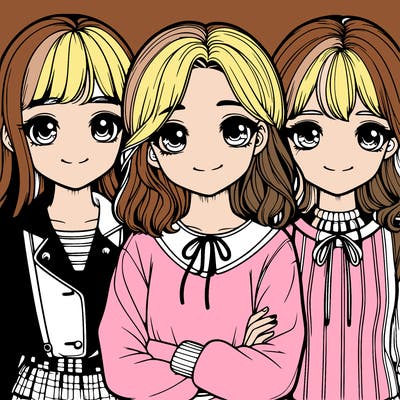 cute realistic, girls