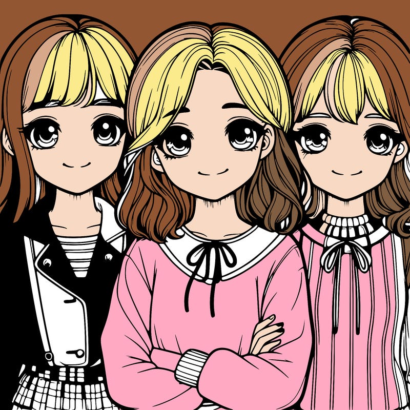 cute realistic, girls