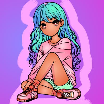 girl sitting realistic