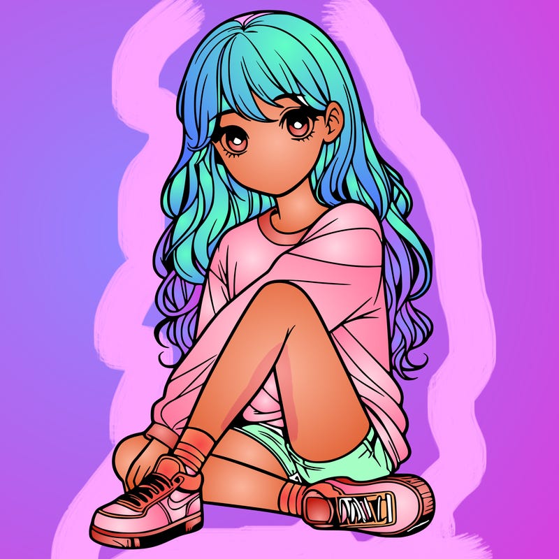 girl sitting realistic