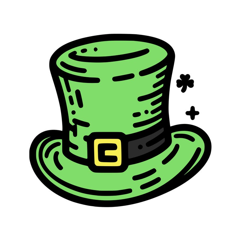 st patrick hat with thin lines