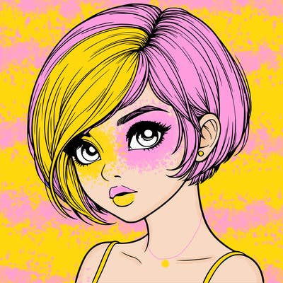 realistic girl with really short hair