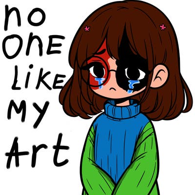 sad girl with glasses in a sweater