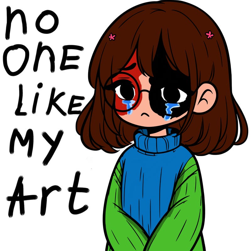 sad girl with glasses in a sweater