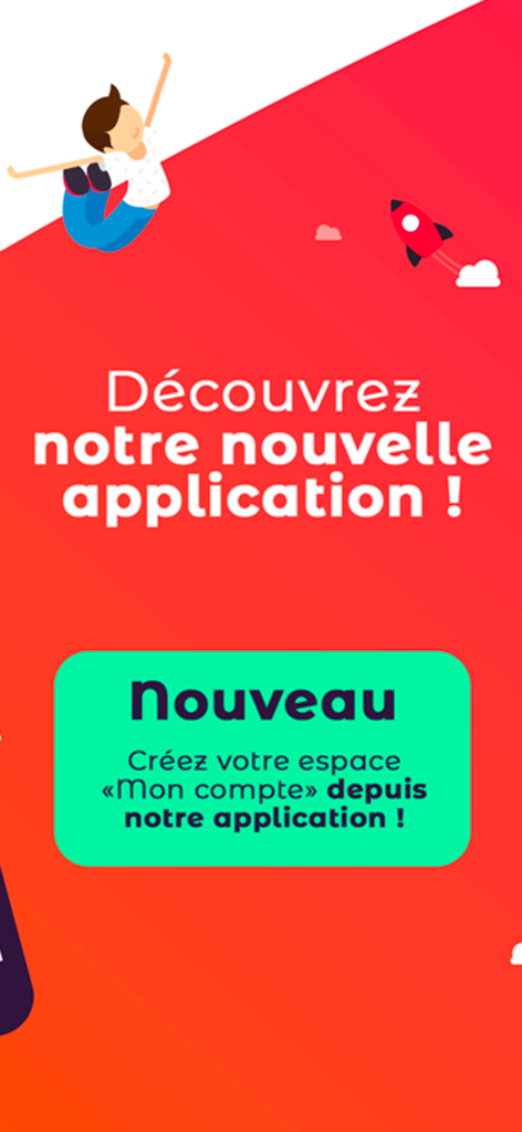 MyPCS mobile app screen announcing a new version and account creation features