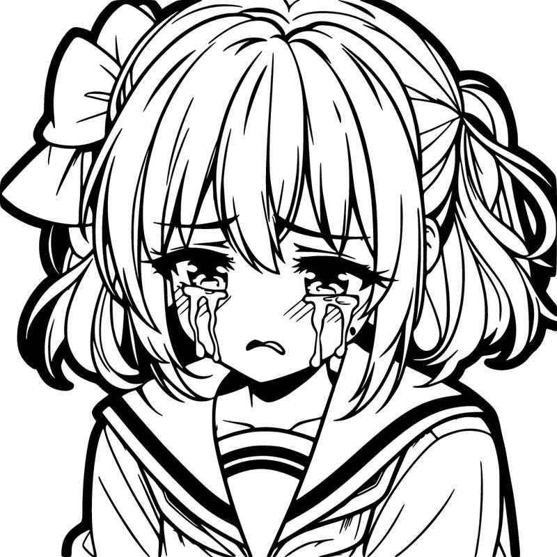 anime girl crying