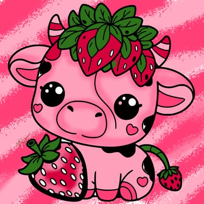 cute strawberry cow