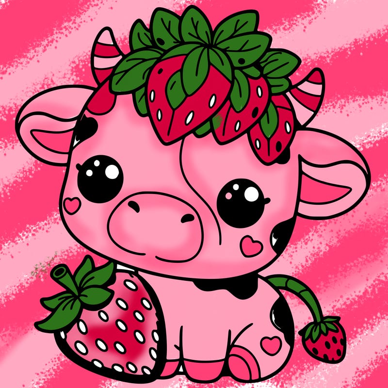 cute strawberry cow