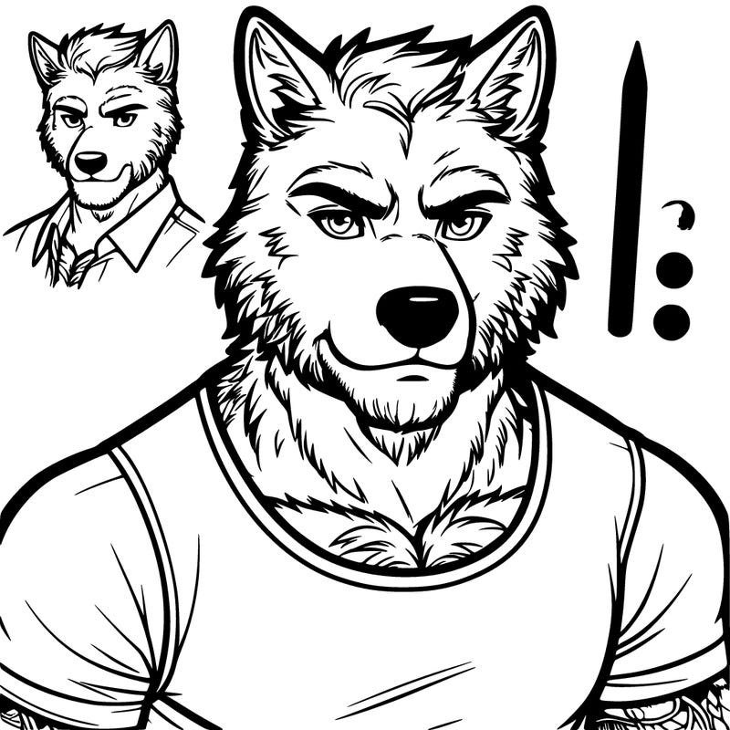 realistic hot wolf man