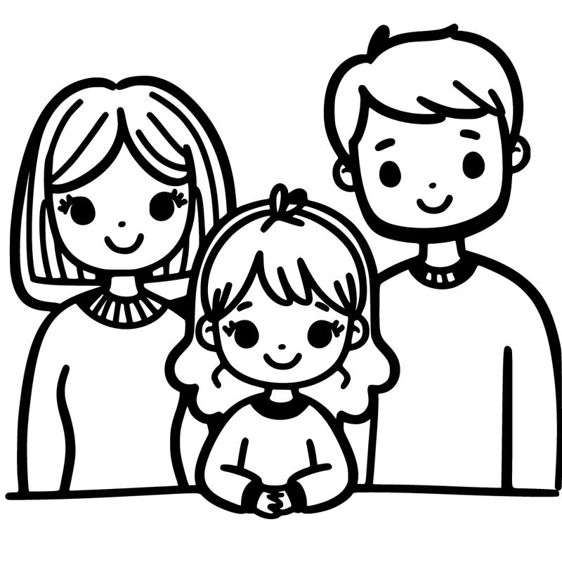 girl with mom and dad