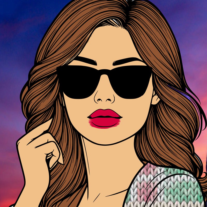 realistic woman with sunglasses