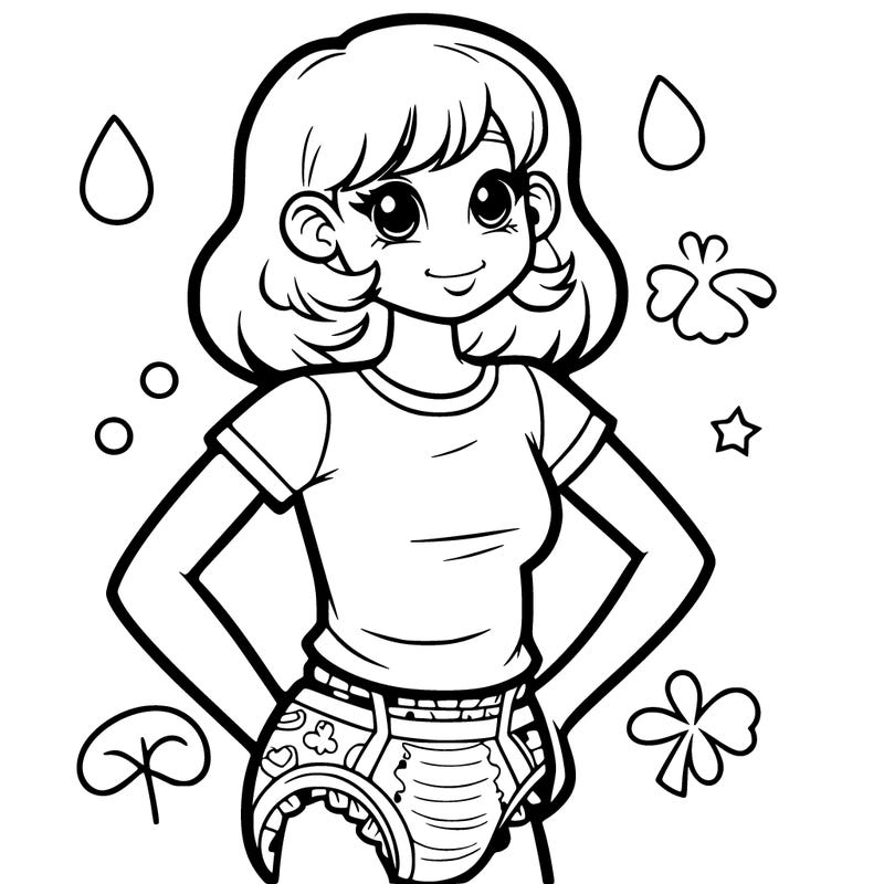 teen girl wearing a diaper