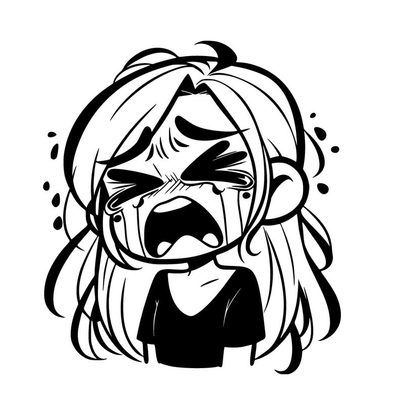 sad girl expression dark emotional screaming