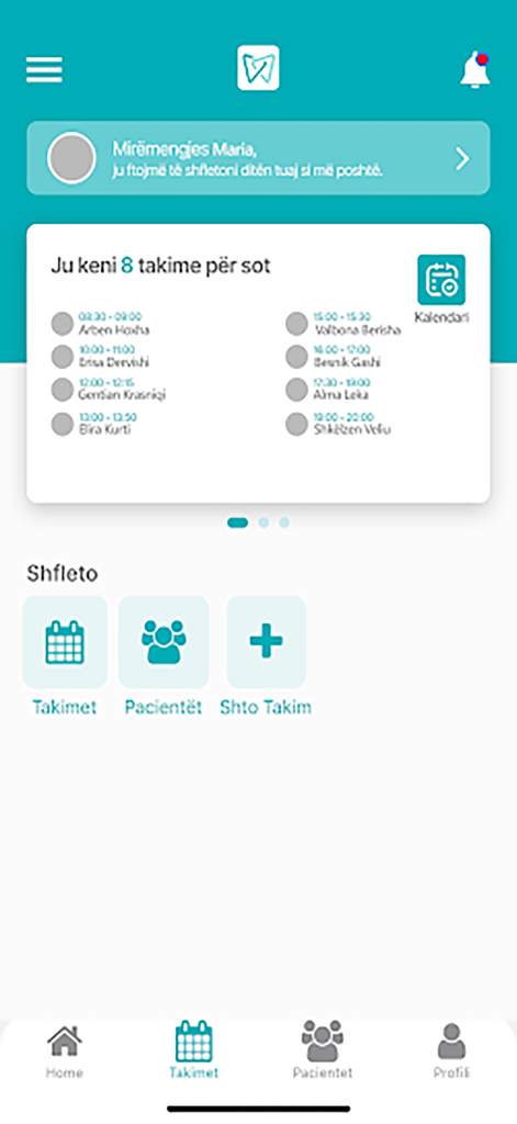DentalSoft - DentalSoft app dashboard displaying daily appointments and practice management shortcuts
