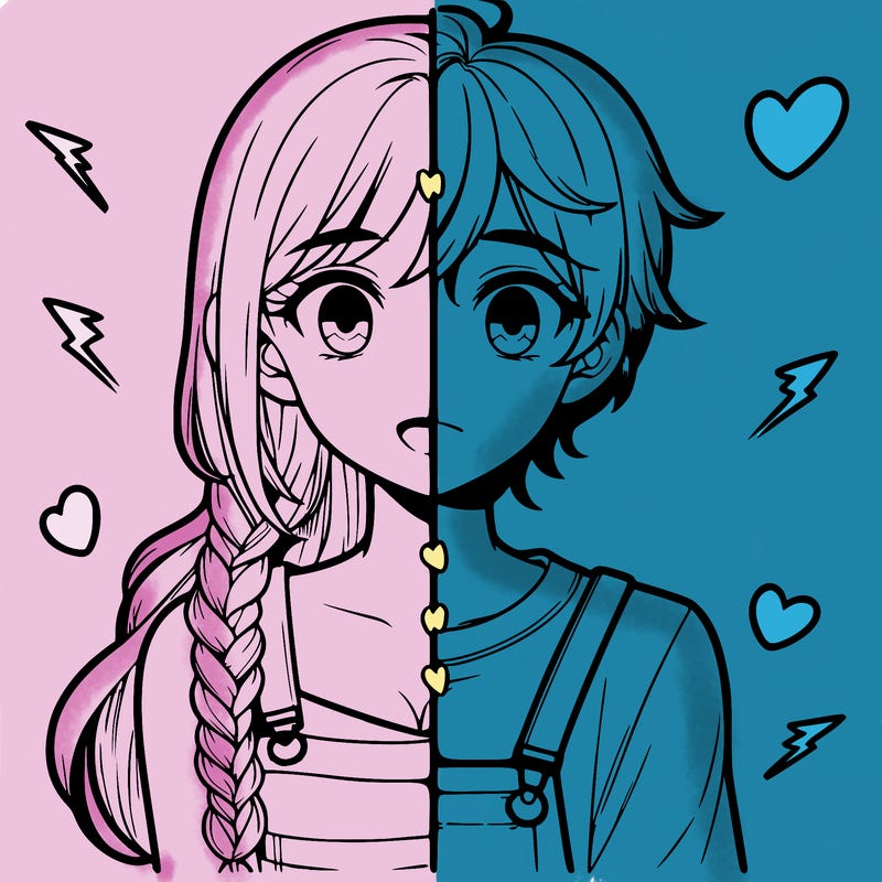 realistic girl boy split