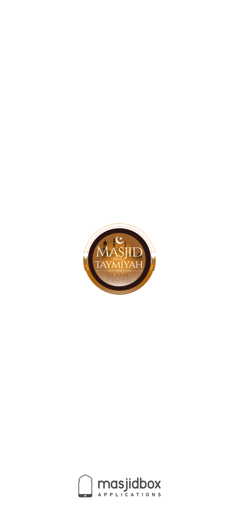 Ibnu Taymiyah Masjid - Ibnu Taymiyah Masjid and Islamic Center app splash screen with logo