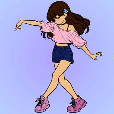 realistic girl danceing
