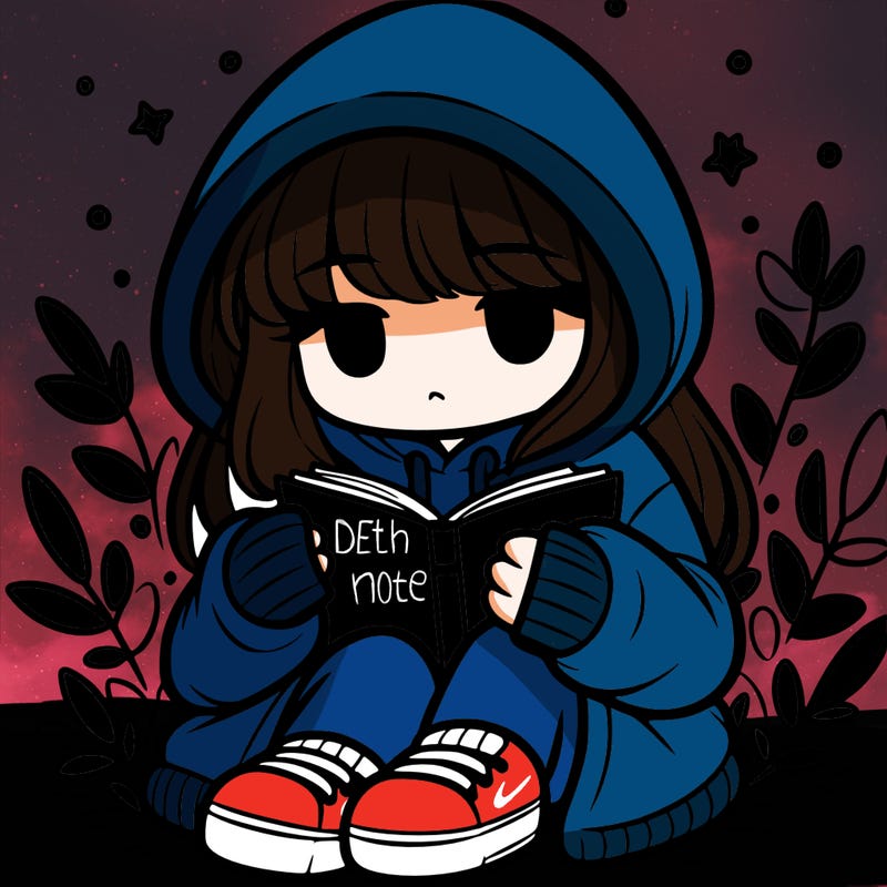 girl in oversized hoodie reading a book