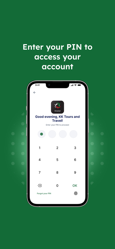 eCitizen Wallet - Pantalla de entrada de PIN segura para la aplicación móvil eCitizen Wallet en un iPhone