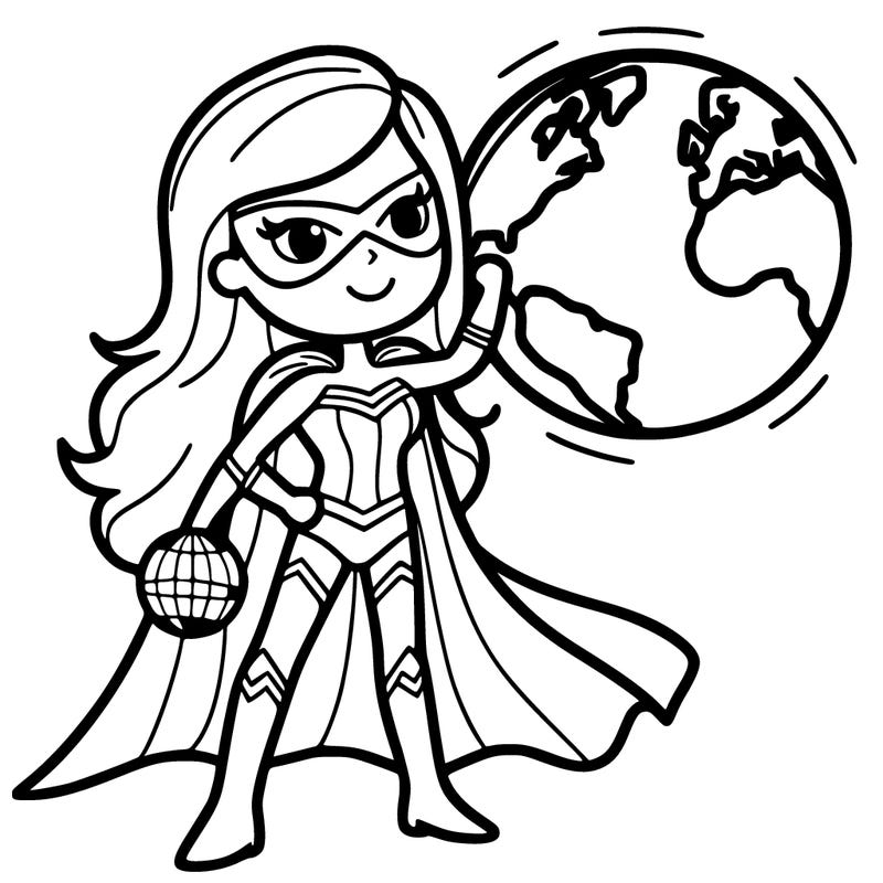superhero female saving the world