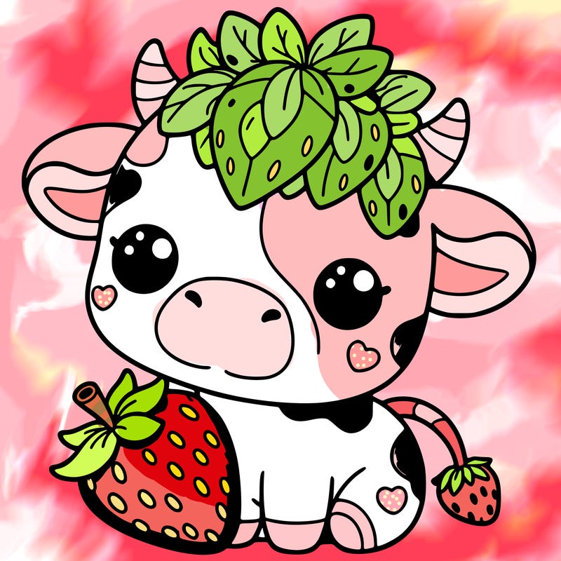 cute strawberry cow