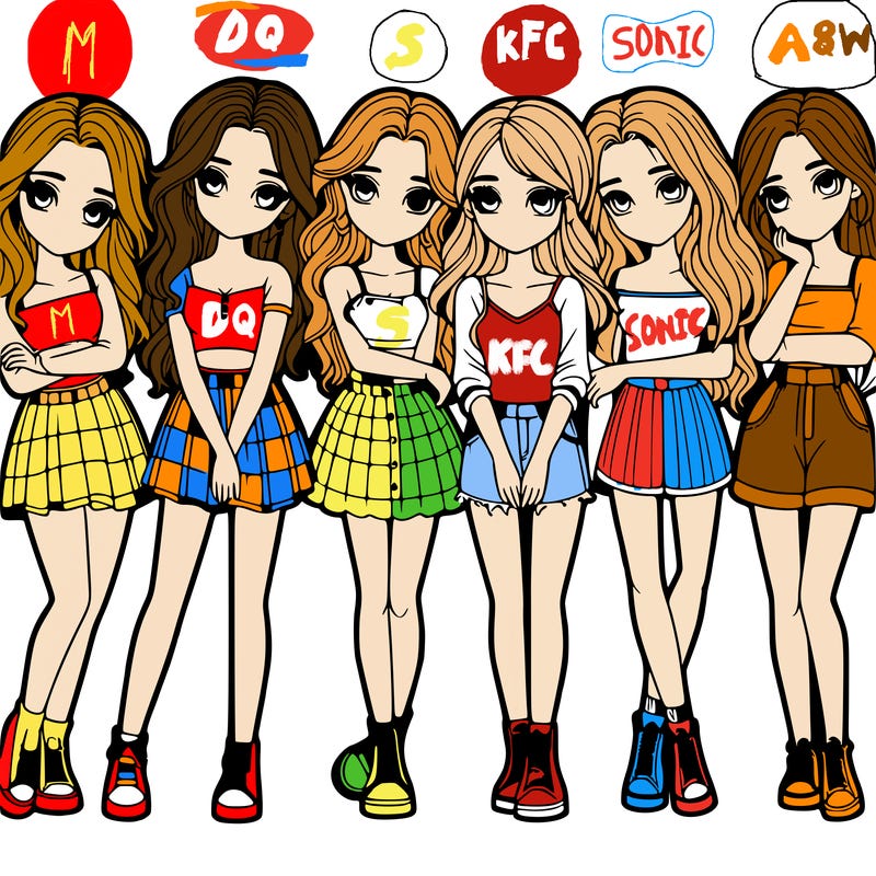 a group of girls realistic