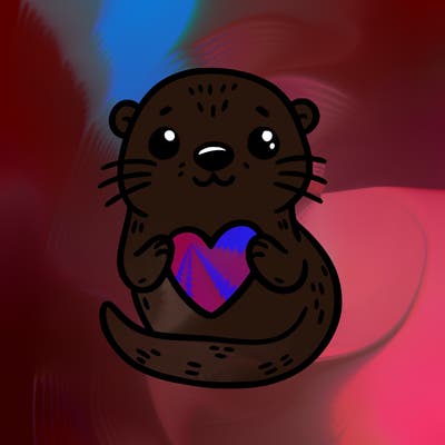 otter with a heart