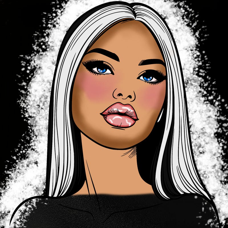 realistic woman with full lips