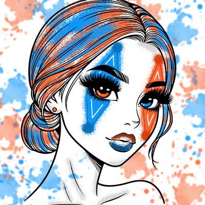 realistic girl with lashes