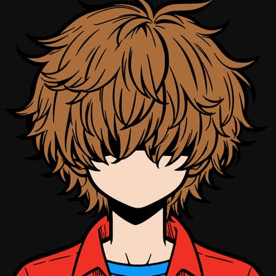 manga boy fluffy hair covering his eyes