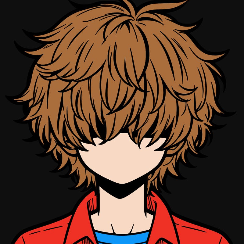 manga boy fluffy hair covering his eyes