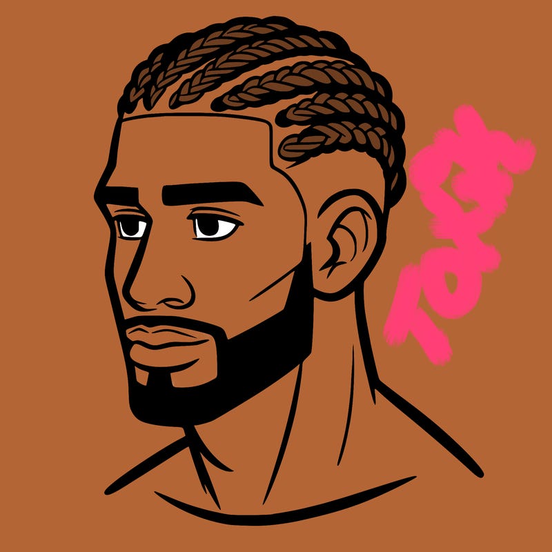 human man with short braids