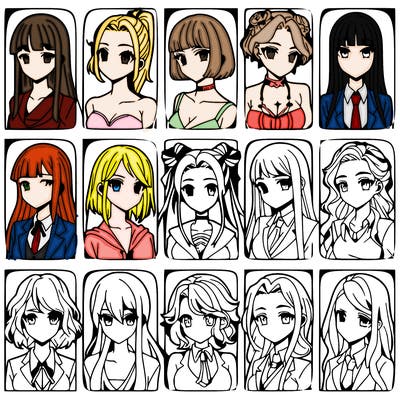 girls that look diffrent anime