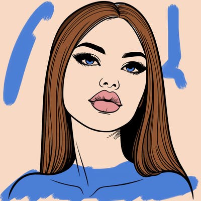 realistic woman with full lips