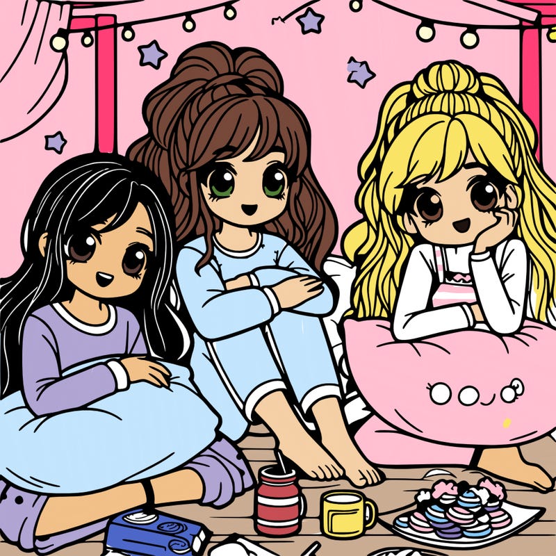 girls at sleepover