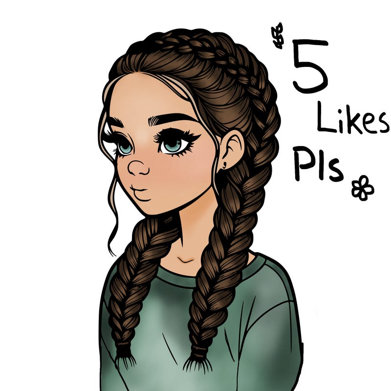 realistic girl with braids