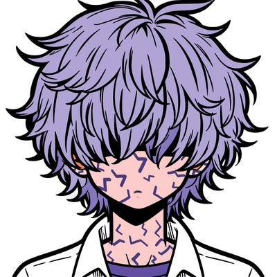 manga boy fluffy hair covering his eyes