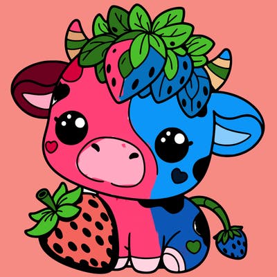 cute strawberry cow