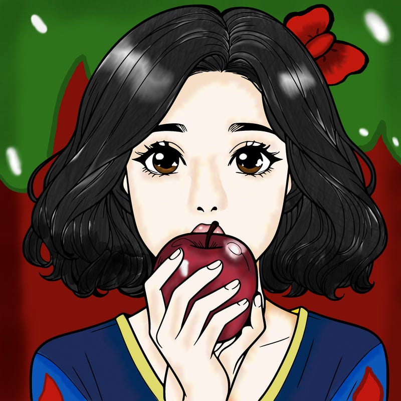 woman eating an apple
