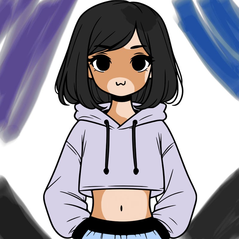 girl with a cropped hoodie on