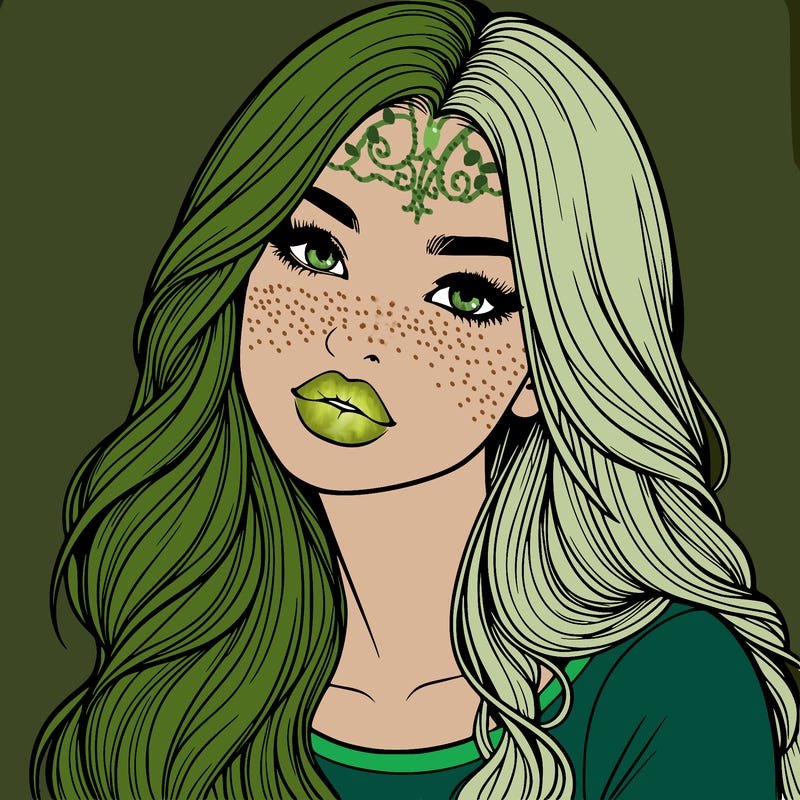 realistic girl with hair on her hair and lips