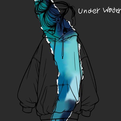 realistic girl with a oversized sweatshirt on and a bun