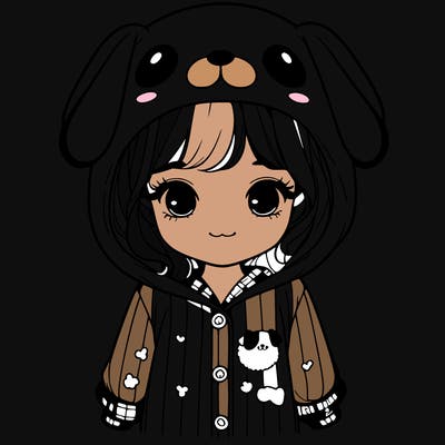 realistic girl in dog pjs